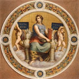 Die Philosophie (Detail Ausschnitt von Decke der Stanza della Segnatura) 1508-1511