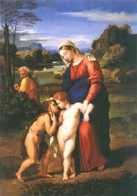Heilige Familie mit hl. Johannes (Madonna del Passeggio) um 1514