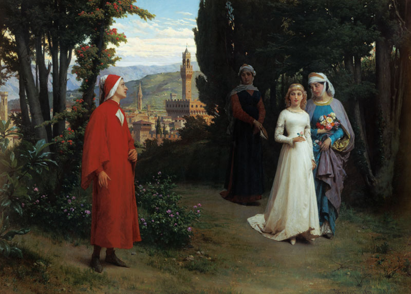 First meeting of Dante and Beatrice von Raffaelle Gianetti