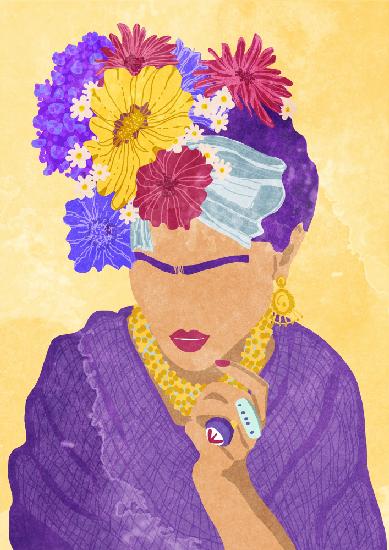 Frida und Blumen