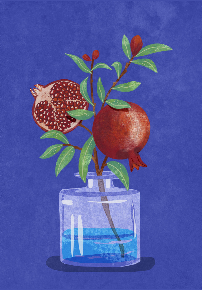 Granatapfel in Vase von Raissa Oltmanns