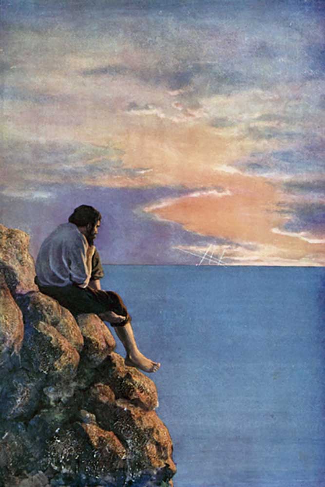 Illustration für Robinson Crusoe von Daniel Defoe von Ralph Noel Pocock