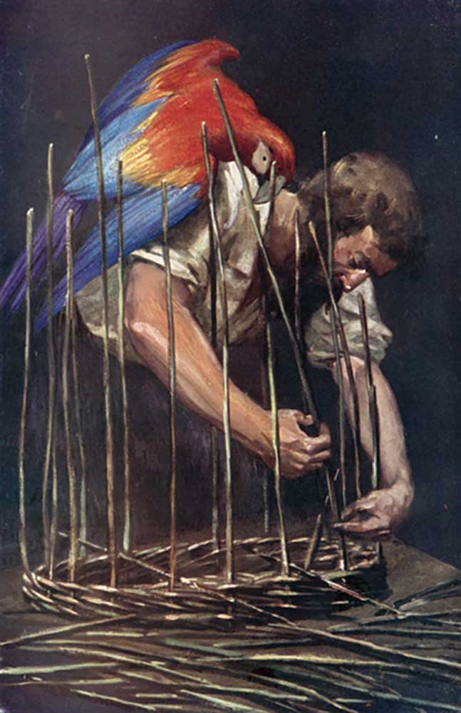 Illustration für Robinson Crusoe von Daniel Defoe von Ralph Noel Pocock