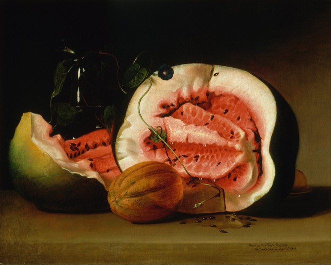 Melonen und Prunkwinden von Raphaelle Peale