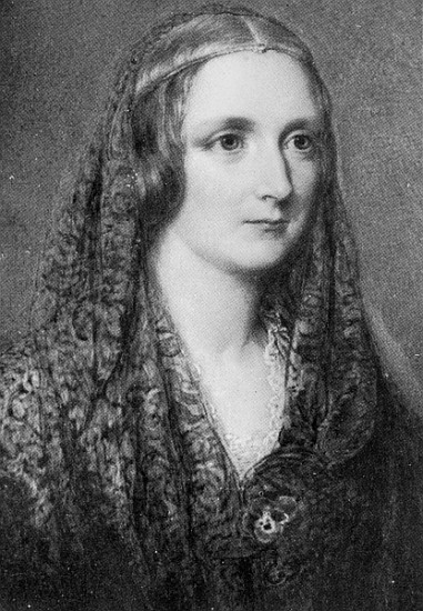 Mary Shelley, an idealised portrait created after her death (oil on enamel) von Reginald Easton