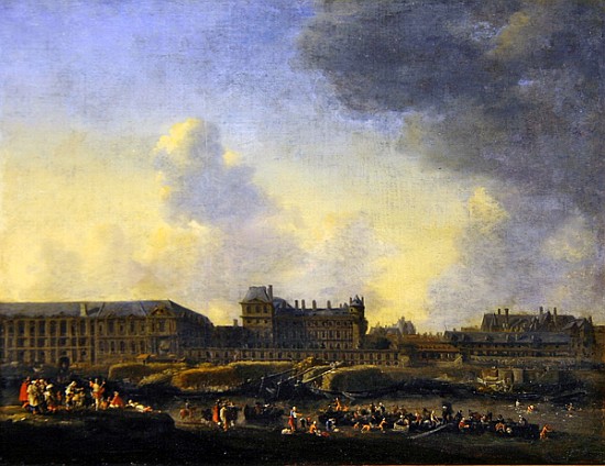 View of the river Seine, the Louvre and the Palais Bourbon, c.1655 von Reinier Zeeman