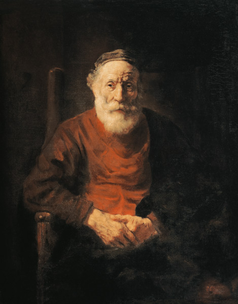 Bildnis eines alten Mannes in rotem Gewand. von Rembrandt van Rijn