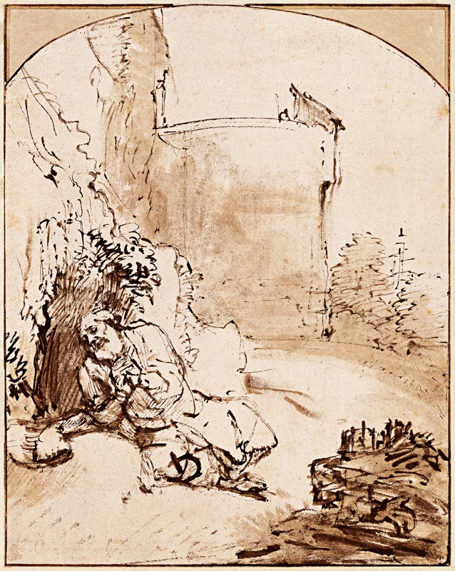 Der Prophet Jonas vor den Mauern von Ninive von Rembrandt van Rijn