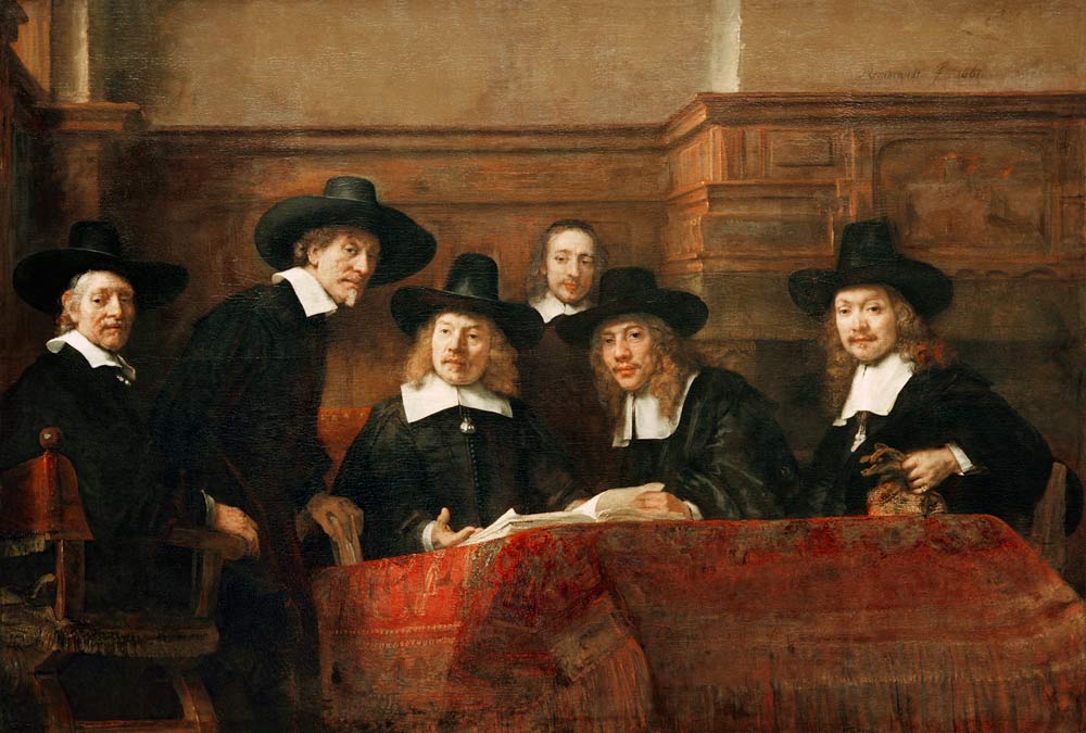 Die Vorsteher der Tuchfärberzunft von Rembrandt van Rijn