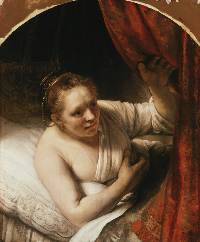 Sarah erwartet Tobias in der Hochzeitsnacht. von Rembrandt van Rijn