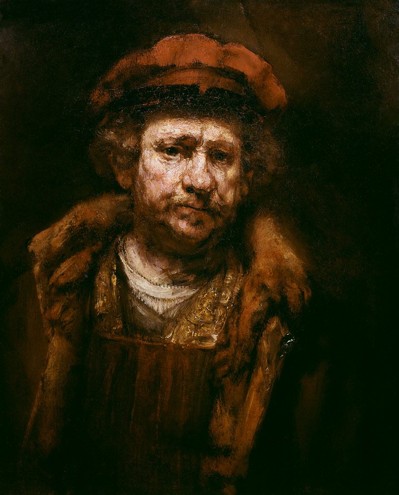 Selbstbildnis mit roter Mütze von Rembrandt van Rijn