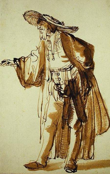 Actor with a Broad-rimmed Hat von Rembrandt van Rijn