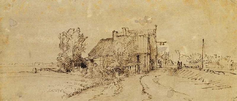 Eine Gaststätte am Straßenrand. von Rembrandt van Rijn