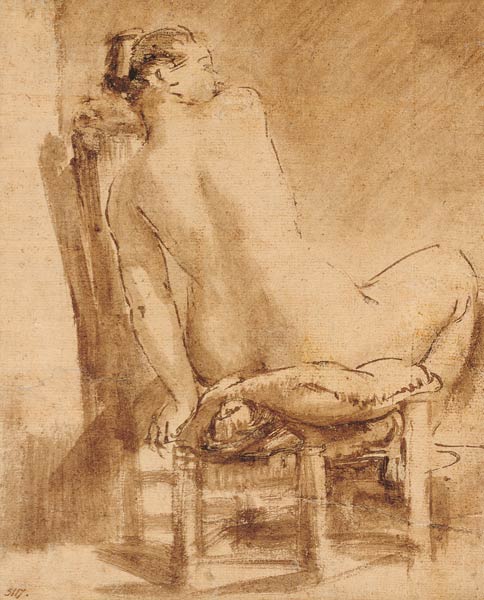 Weiblicher Rückenakt. von Rembrandt van Rijn