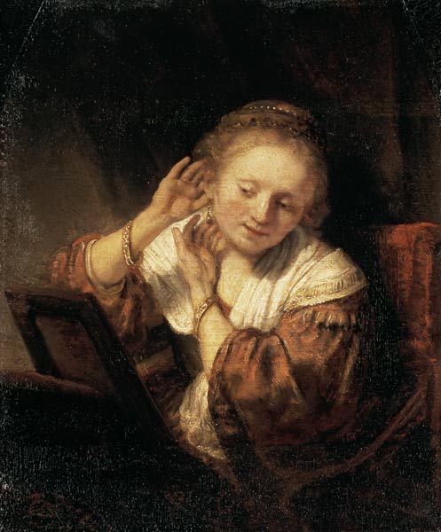 Rembrandt, Frau mit Ohrringen von Rembrandt van Rijn