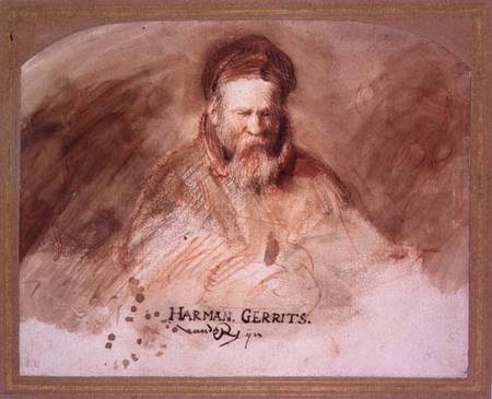 Portrait of an Old Man (chalk and bistre wash) von Rembrandt van Rijn