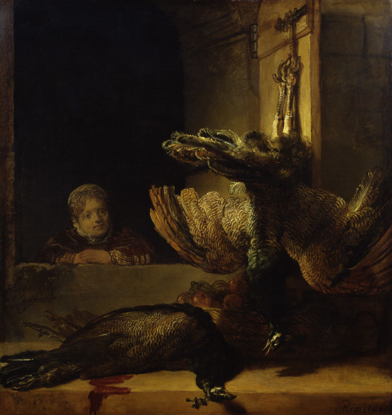 Rembrandt / Still-life with dead peacock von Rembrandt van Rijn