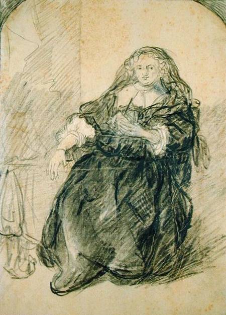 Seated Saskia with a letter in her left hand von Rembrandt van Rijn