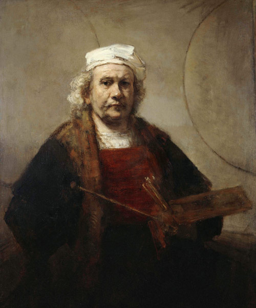 Selbstbildnis mit zwei Kreisen von Rembrandt van Rijn