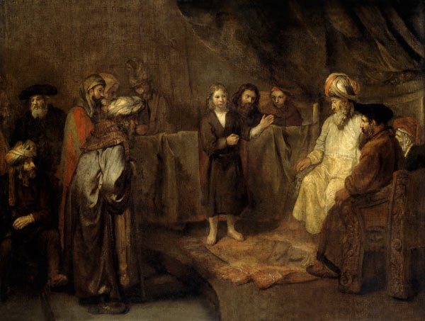 The Twelve Year Old Jesus in front of the Scribes von Rembrandt van Rijn