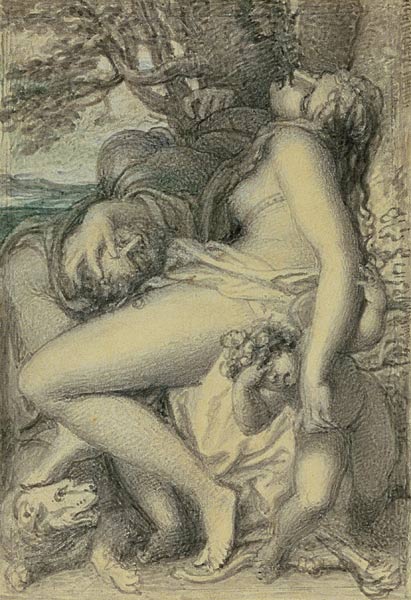 Mars reposing in the lap of Venus von Richard Cosway