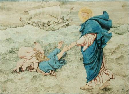 Sketch of Christ Walking on Water von Richard Dadd