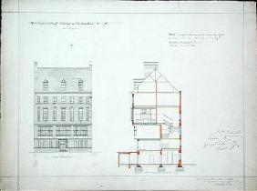 Design for a house for W. Flower Esq, Chelsea Embankment, London 1876  &