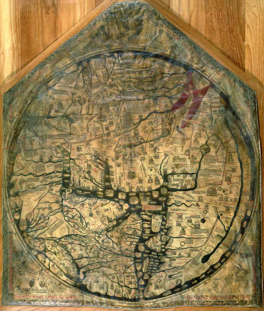 Mappa Mundi, c.1290 (vellum) von Richard of Haldingham
