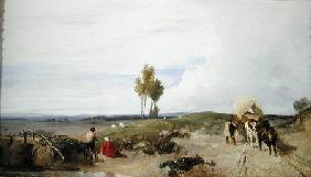 A Ford on the Road from Boulogne to Paris, looking towards St. Omer c.1824