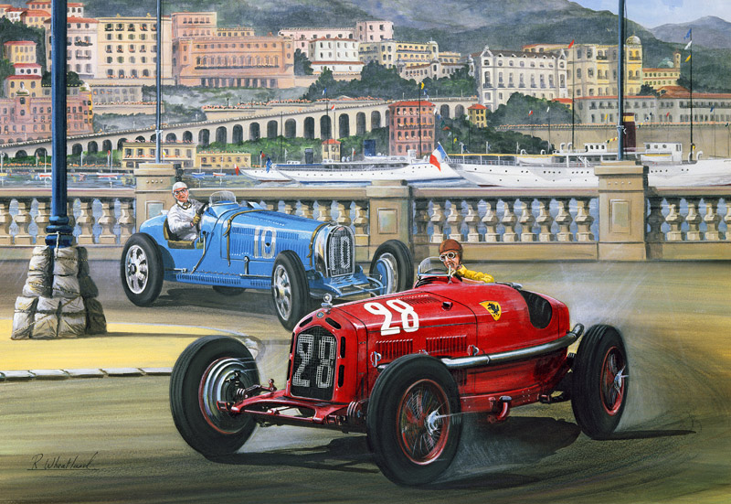 Duel on the Harbour Front, Monaco Grand Prix in 1933 von Richard  Wheatland