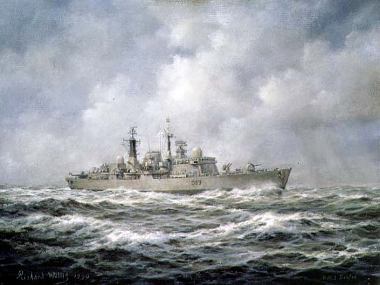 H.M.S. Exeter, Type 42 (Batch 2) Destroyer, 1990  von Richard  Willis