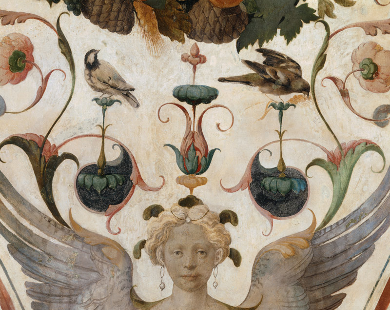 Ausschnitt aus der Deckenmalerei mit Grotesken von Ridolfo Ghirlandaio