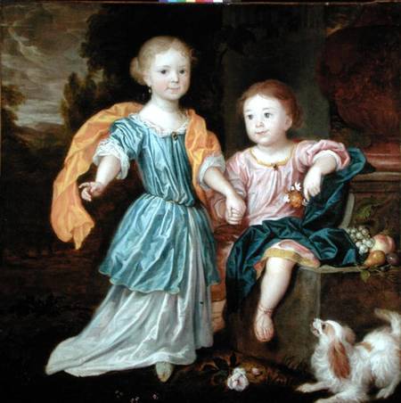 Portrait of a Young Girl and Boy, said to be the children of Sir William Reynolds Lloyd von Robert Byng or Bing