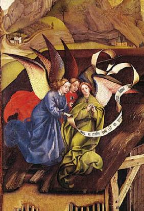 Nativity, detail of three angels c.1425