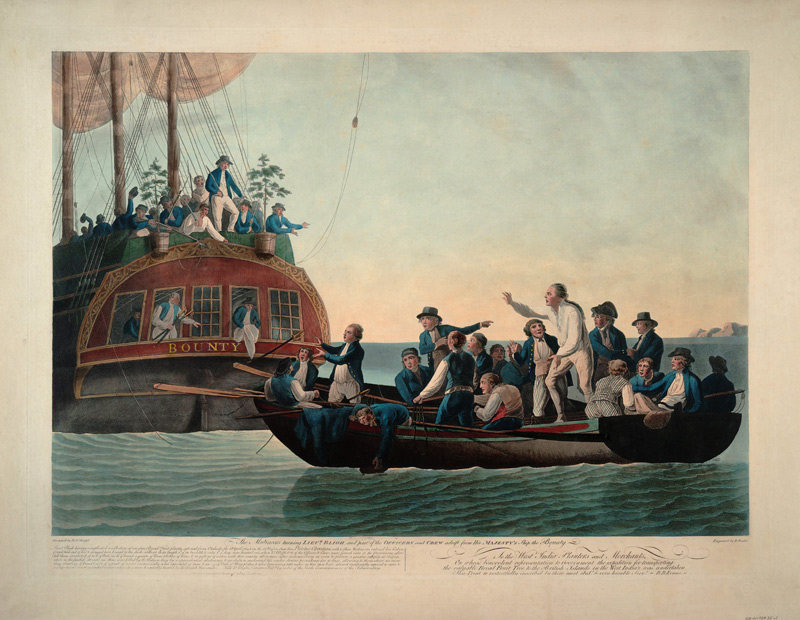 Die Meuterei auf der Bounty am 28. April 1789 von Robert Dodd