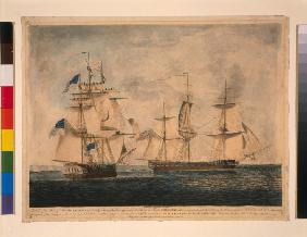 HMS Shannon erbeutet USS Chesapeake am 1. Juni 1813 1813