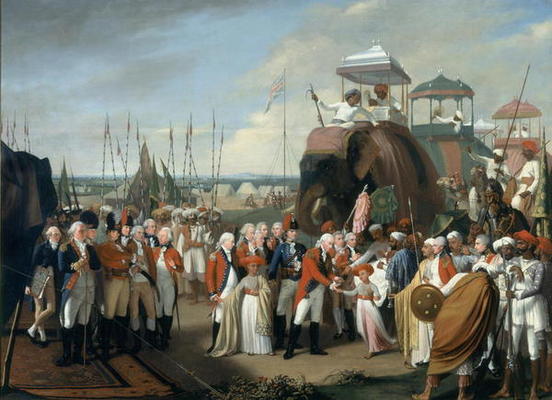 The reception of the Mysorean Hostage Princes by Lieutenant General Lord Cornwallis (1738-1805) c.17 von Robert Home