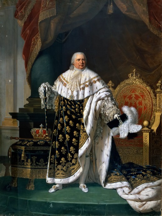 Porträt von Ludwig XVIII. (1755-1824) in seiner Krönungsrobe von Robert Lefevre