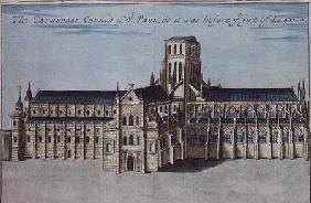 St. Paul's Cathedral before it was destroyed by the Fire of London from 'A Book of the Prospects of c.1700