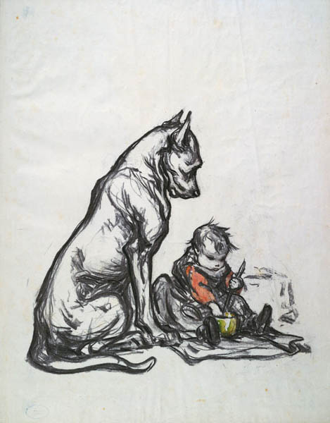 Dog and child von Robert Noir