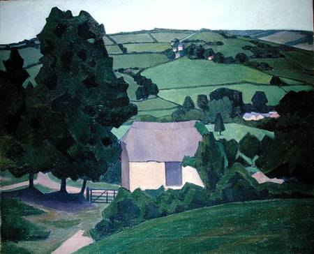 Landscape with Thatched Barn von Robert Polhill Bevan