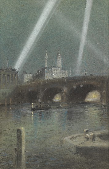 War Searchlights over London Bridge von Robert Randoll