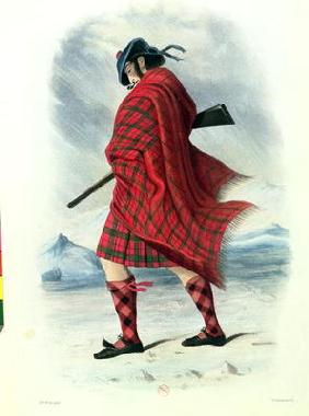 Scotsman in Highland Dress, engraved by W. Kinnebrock (colour litho) 19th
