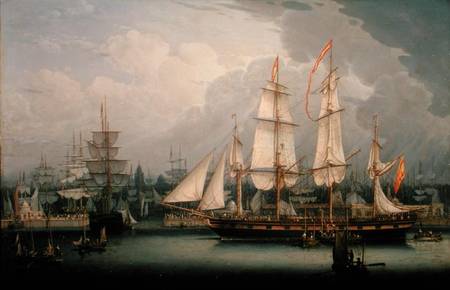 Four-Masted Clipper Ship in Liverpool Harbour von Robert Salmon