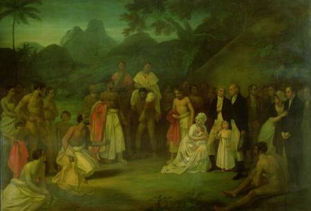 The Cession of Matavi by the High Priest of Tahiti von Robert Smirke