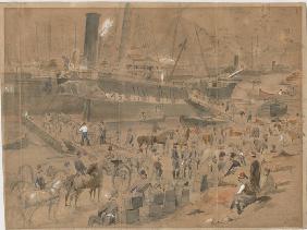 Einschiffung des Artilleriegutes an Bord von "Argo". Balaklawa, Mai 1854 1856