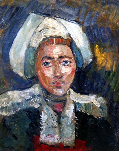 Head of a Breton Woman (oil on panel)  von Roderic O'Conor