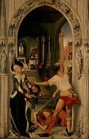 Johannes-Altar, rechte Tafel: Die Enthauptung des Täufers. von Rogier van der Weyden