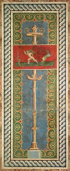 Candelabra with ornamental motif (mosaic) von Roman