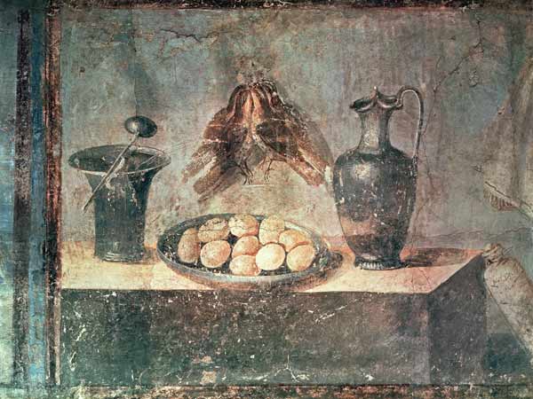 Still life with eggs and thrushes, from the Villa di Giulia Felice, Pompeii von Roman